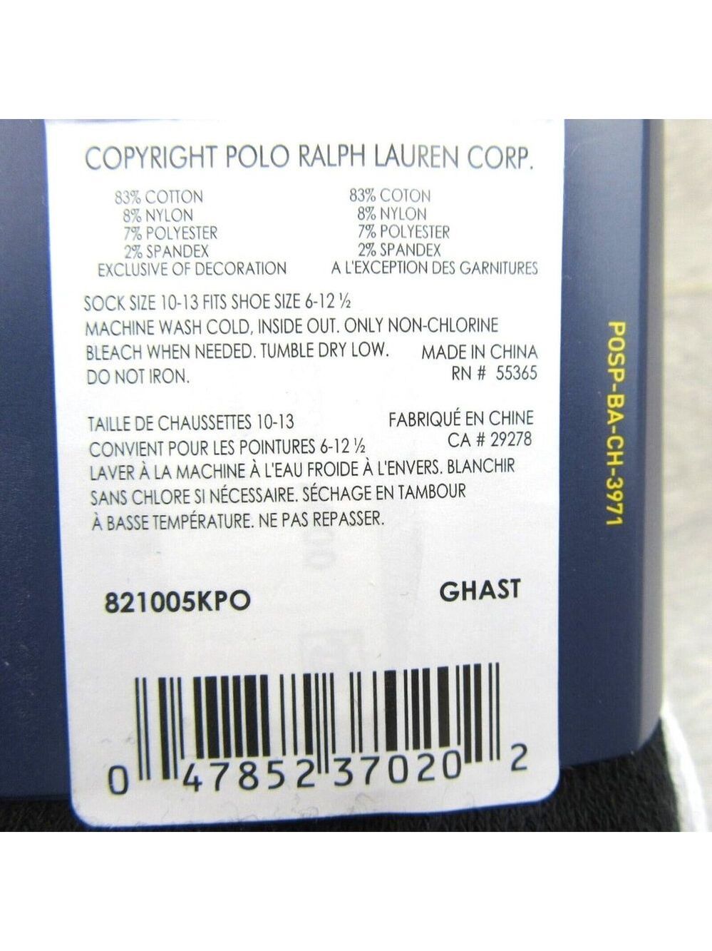 Polo Ralph Lauren Classic Sport Cushioned Crew Socks 6 Pack Mens Size 6-12 NEW - Picture 9 of 9